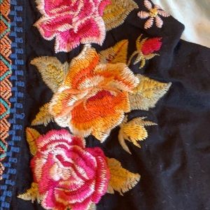 V-Neck Embroidered Black Dress - Johnny Was!